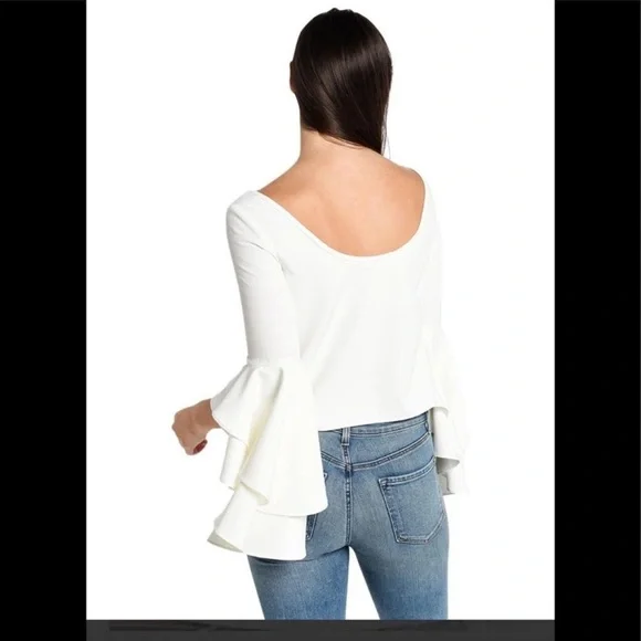 Milly Annie Bell-Sleeve Italian Cady Blouse NWOT - Picture 2 of 7